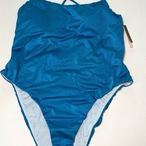 Victoria Secret XL One Piece Swimsuit Strappy Back Scoop Neck Shoreline Teal